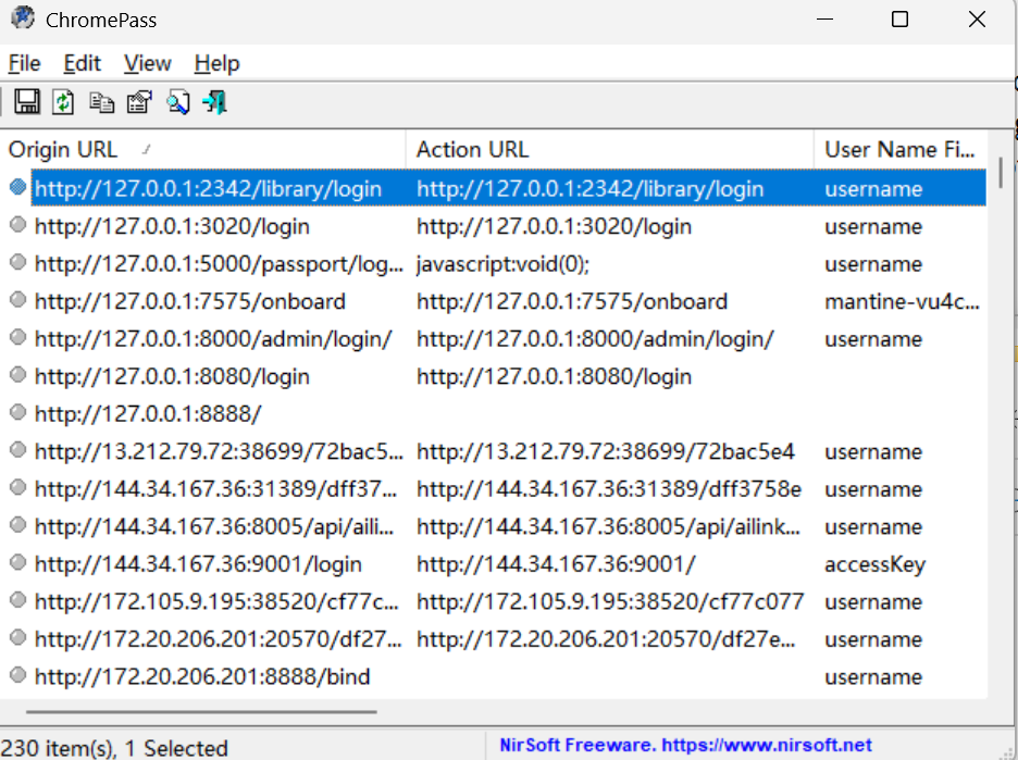 ChromePass screenshot