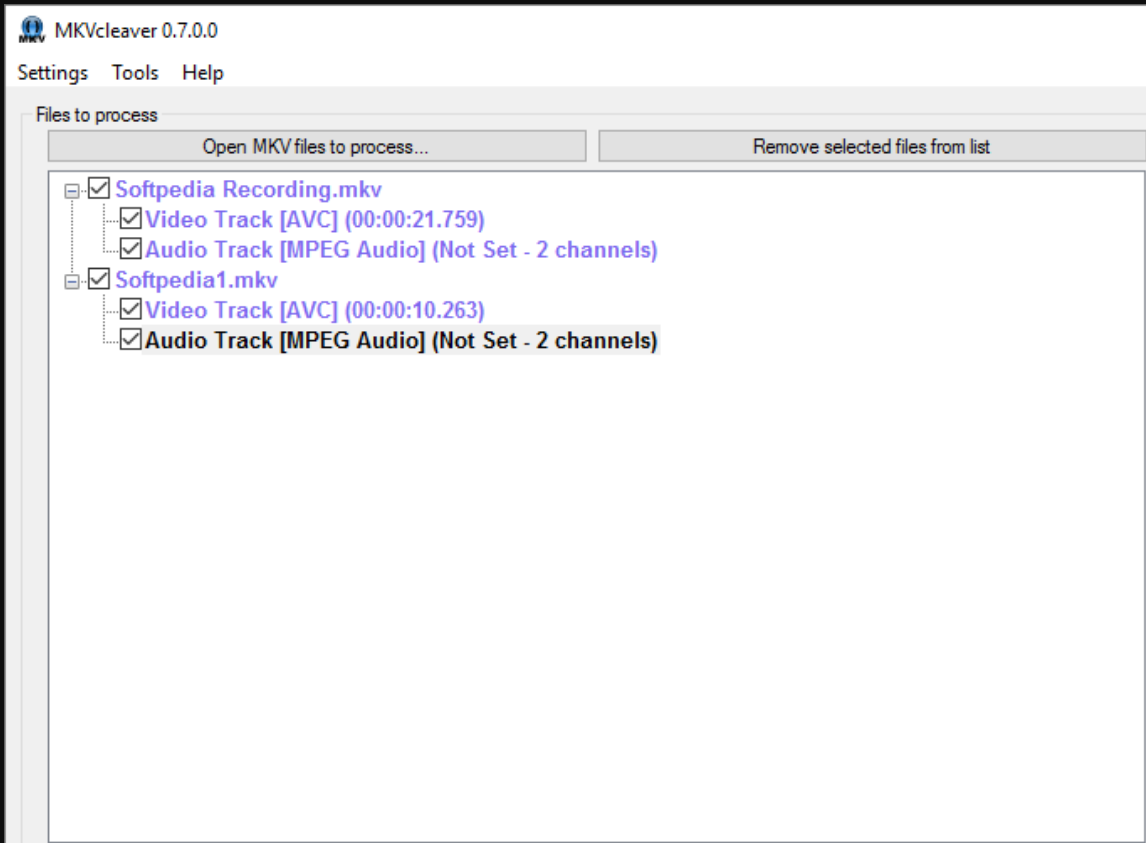 MKVCleaver screenshot
