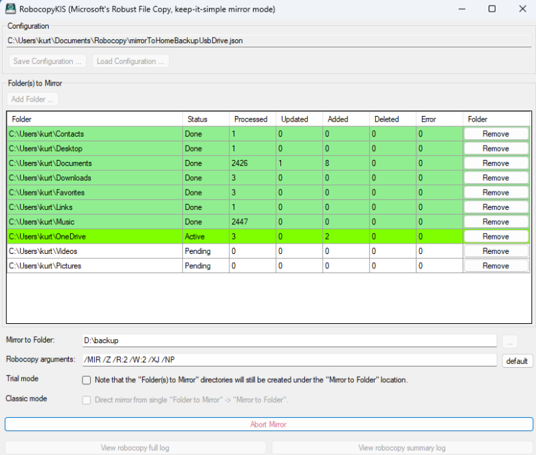 RobocopyKIS screenshot
