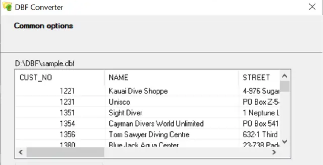 DBF Converter screenshot
