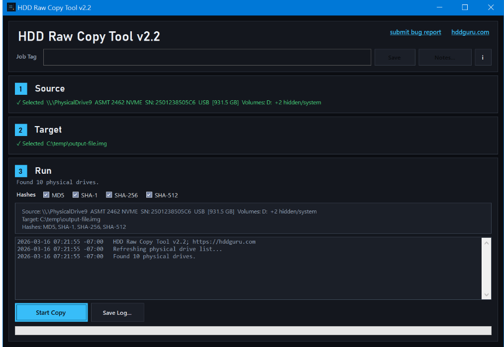 HDD Raw Copy Tool screenshot