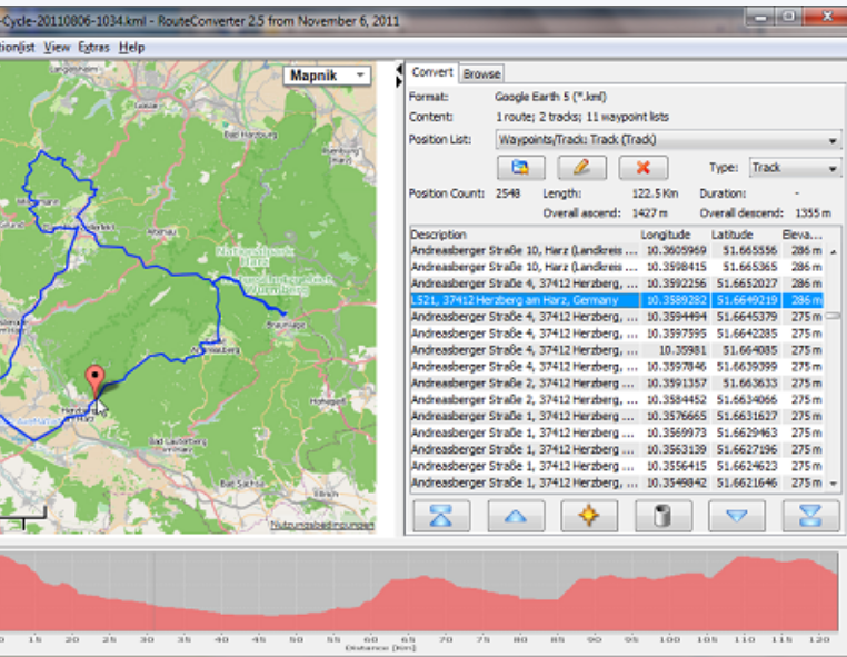 RouteConverter screenshot