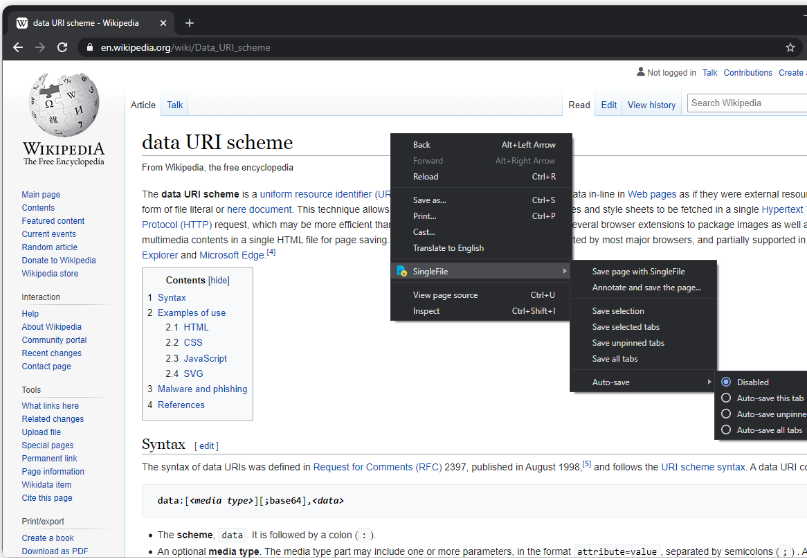 SingleFile screenshot