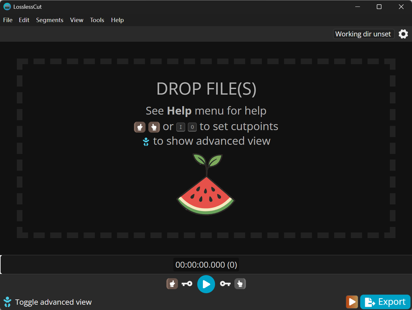 LosslessCut screenshot