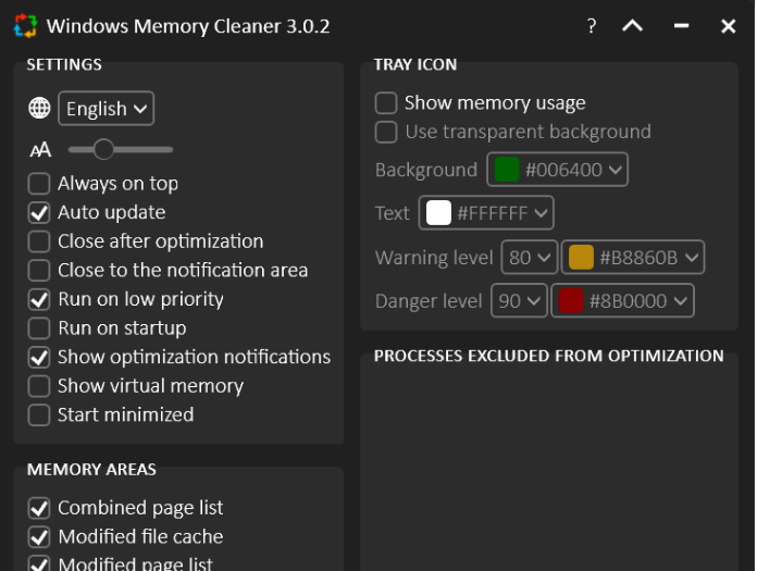 Efficient Memory Manager screenshot